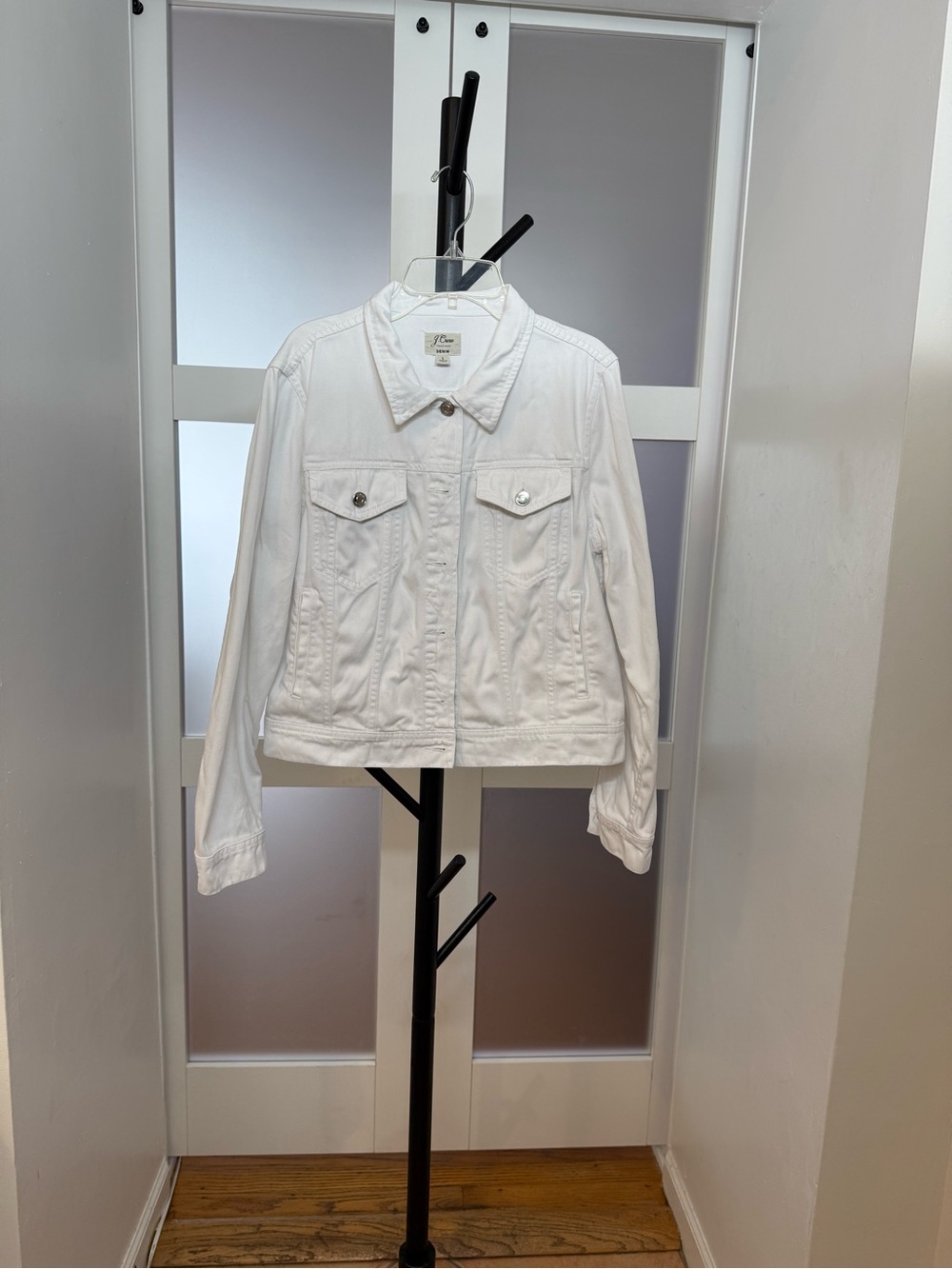 J. Crew Classic White Denim Jacket, L
